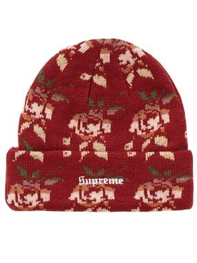 SUPREME Rose Jacquard Beanie